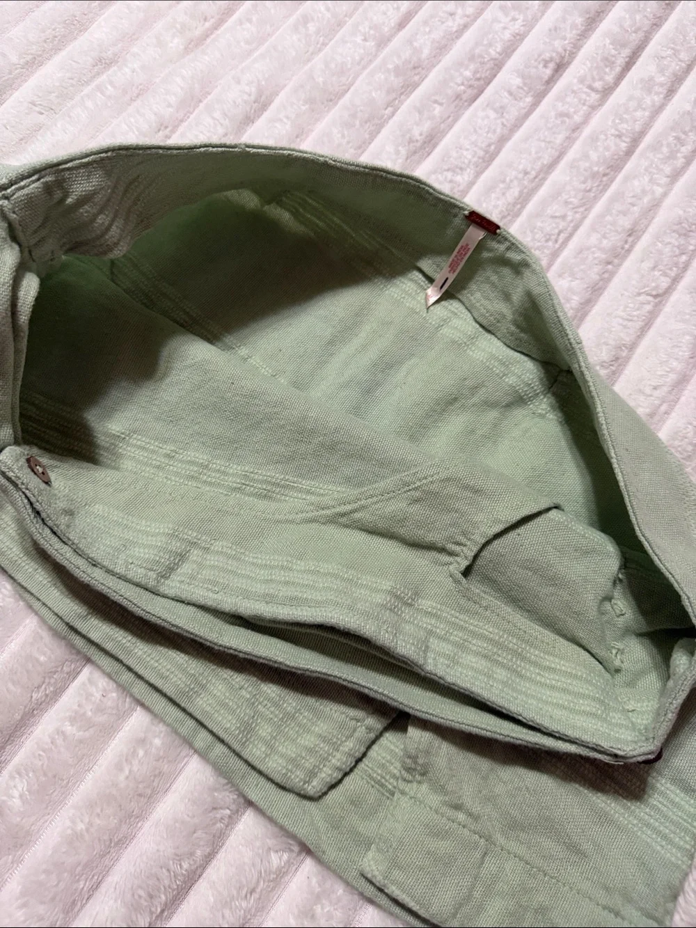 Free People Sage Green Button-Accent Mini Skirt | Size Medium
